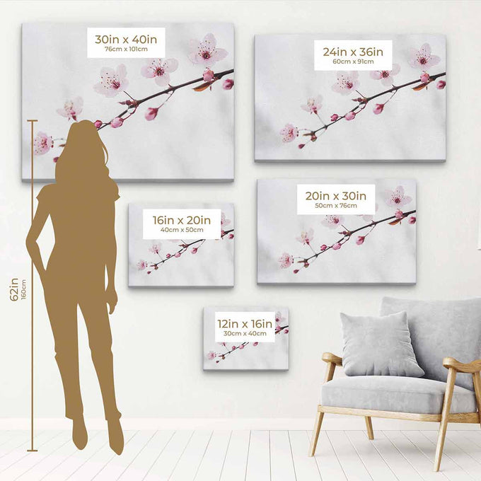 White Sakura Cherry Blossom Wall Art Canvas 9450