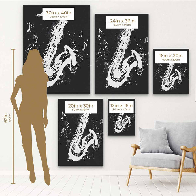 Black Saxophone Wall Art Canvas 7992
