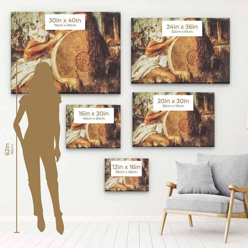 Brown Shamanic Woman Wall Art Canvas 4206