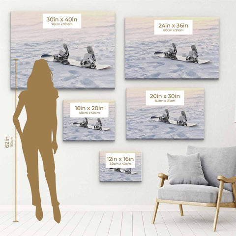 White Snowboarding Wall Art Canvas 5991