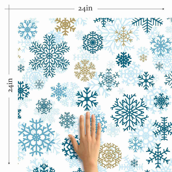 Let It Snow & Snowflakes Removable Wall Decal