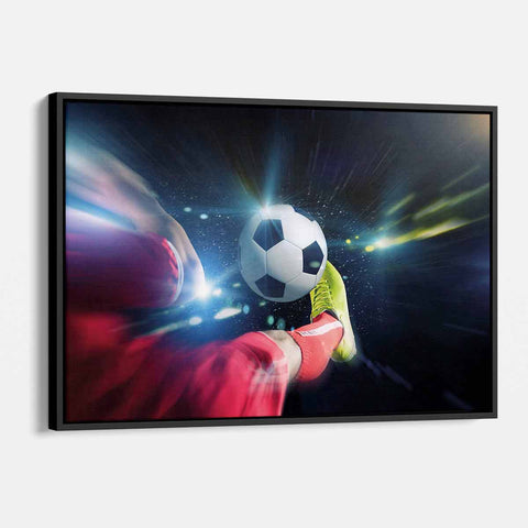 Black Soccer Player Wall Art Canvas 0661