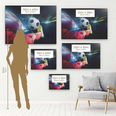 Black Soccer Player Wall Art Canvas 0661