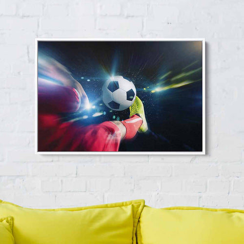 Black Soccer Player Wall Art Canvas 0661