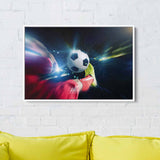 Black Soccer Player Wall Art Canvas 0661