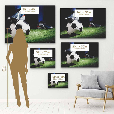 Black Soccer Wall Art Canvas 2956