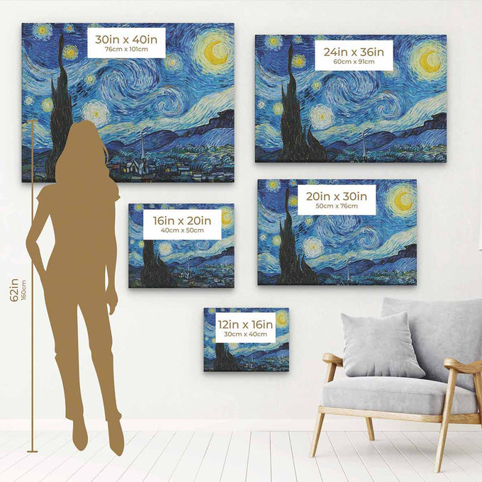 Blue Starry Night Wall Art Canvas 7438