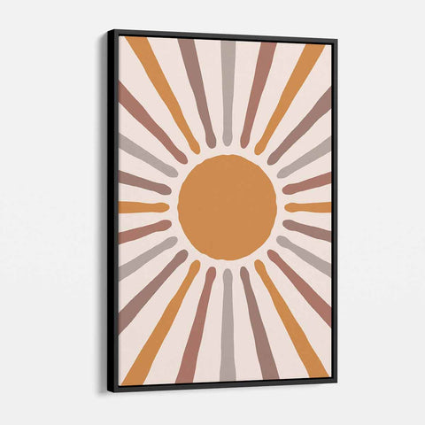 Brown Sun Wall Art Canvas 3168