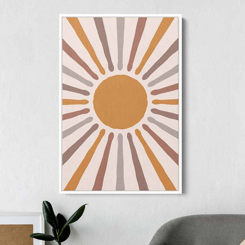 Brown Sun Wall Art Canvas 3168