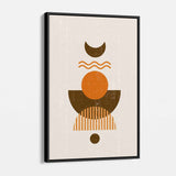 Brown Sun and Moon Wall Art Canvas 6428