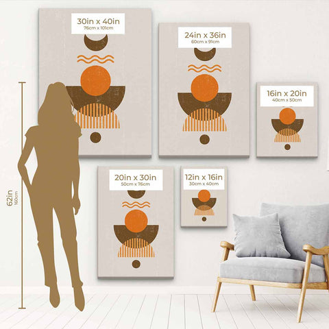 Brown Sun and Moon Wall Art Canvas 6428
