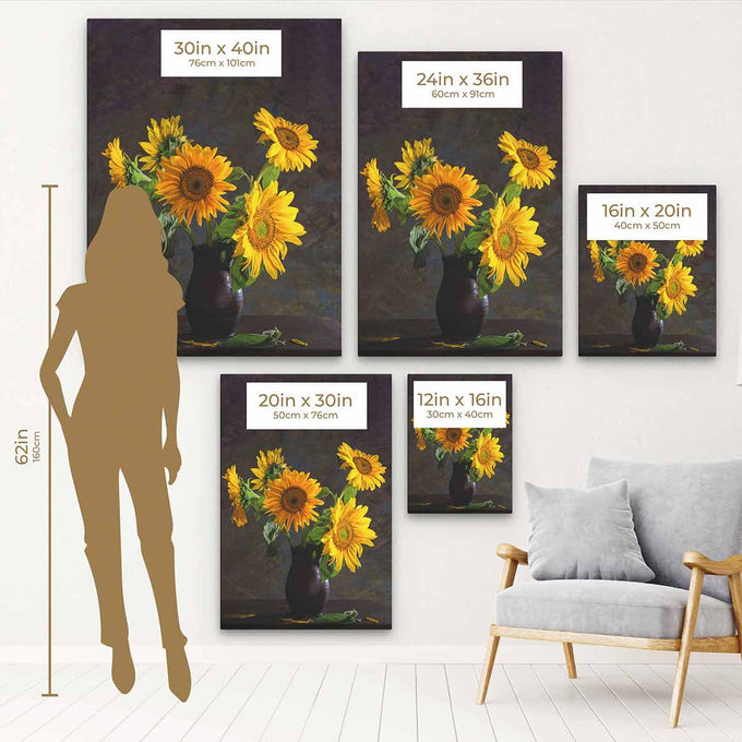 Yellow Sunflower Wall Art Canvas 7265
