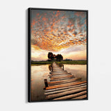 Orange Sunrise Bridge Wall Art Canvas 6331