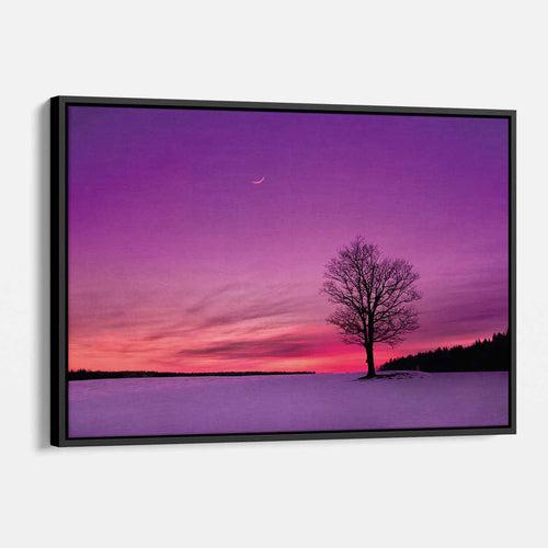 Purple Sunset at Field Wall Art Canvas 5962