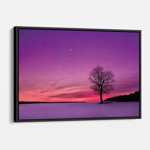 Purple Sunset at Field Wall Art Canvas 5962