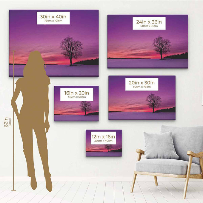 Purple Sunset at Field Wall Art Canvas 5962