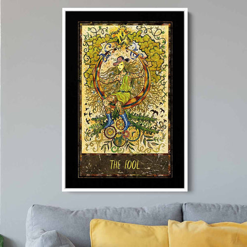 Yellow Tarot Card The Fool Wall Art Canvas 8672