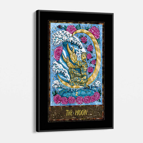 Blue Tarot Card The Moon Wall Art Canvas 8658