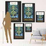Blue Tarot Card Wheel of Fortune Wall Art Canvas 8126