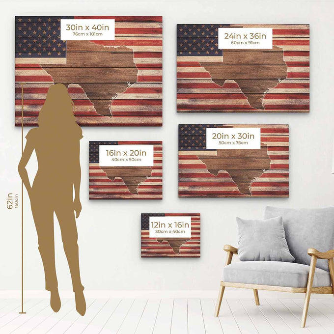Red Texas map Wall Art Canvas 56_c