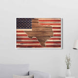 Red Texas map Wall Art Canvas 56_c