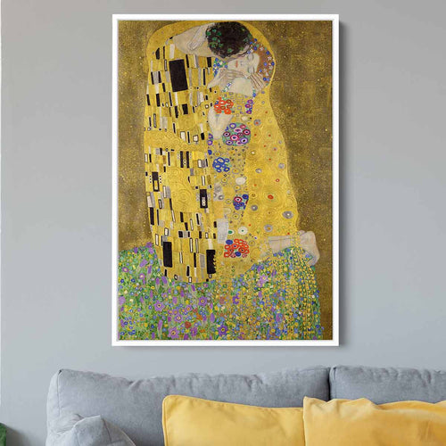Beige The Kiss Wall Art Canvas 7949