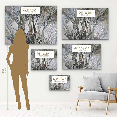 Grey Tree Wall Art Canvas 7686
