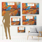 Orange Tree With a Blue Bird Wall Art Canvas 0645