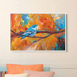 Orange Tree With a Blue Bird Wall Art Canvas 0645