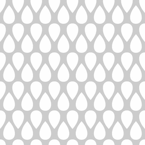An elegant trellis takes on a fun, new-age vibe in this unique geometric wallpaper. The teardrop shaped motifs in this grey and white peel and stick wallpaper are arranged in neat rows facing alternate directions to create a charming lattice that brings an informal yet structured feel to your living space. This versatile design will bring time-tested elegance to your upbeat modern bedroom or home office.