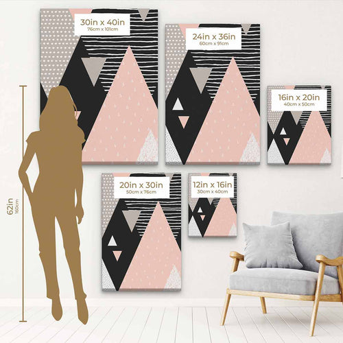 Pink Triangle Wall Art Canvas 4388