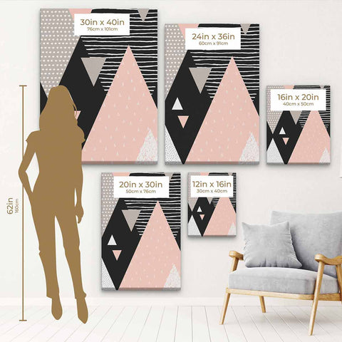 Pink Triangle Wall Art Canvas 4388