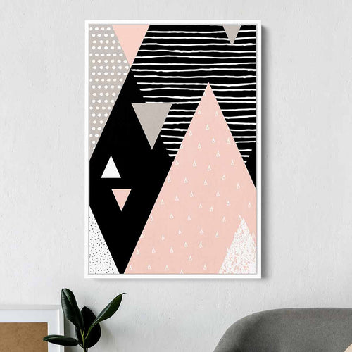Pink Triangle Wall Art Canvas 4388