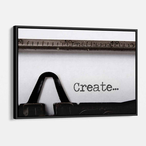 White Typewriter Wall Art Canvas 4742