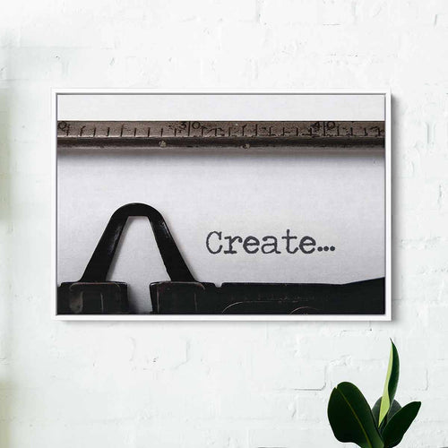 White Typewriter Wall Art Canvas 4742