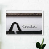 White Typewriter Wall Art Canvas 4742