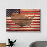 Red US flag Wall Art Canvas 56_d