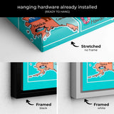 Blue US map Wall Art Canvas 8546