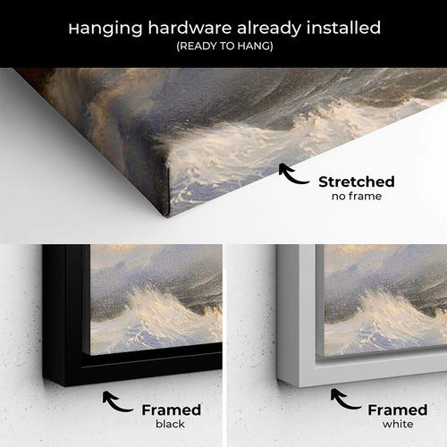 Yellow Vessel at Storm Wall Art Canvas 9033