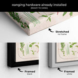 Green Vintage Flowers Illustration Wall Art Canvas 8176