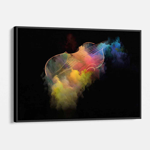 Multi Color Violin in Abstract Watercolor Wall Art Canvas 6804