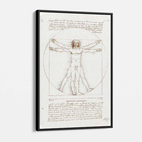 Beige Vitruvian Man Wall Art Canvas 8169
