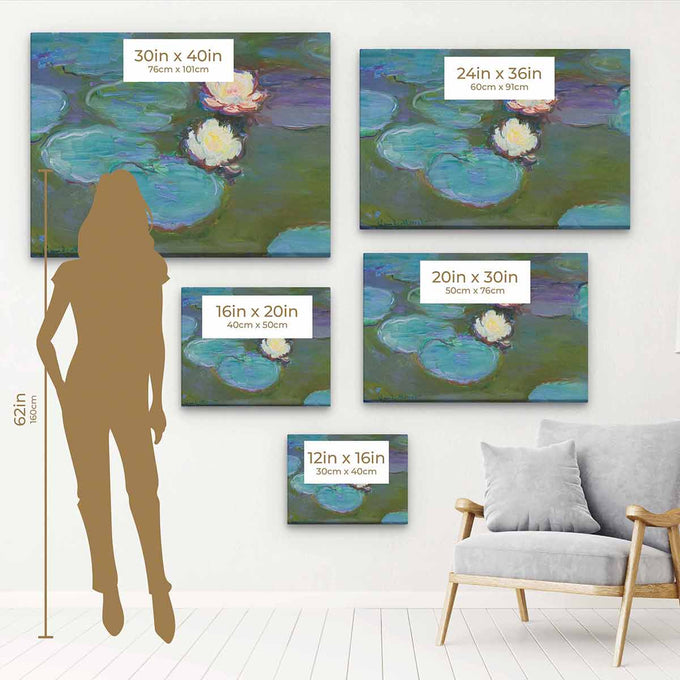 Blue Water Lilies Wall Art Canvas 7296
