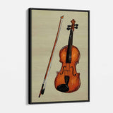 Brown Watercolor Violin Wall Art Canvas 9927