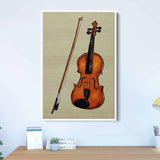 Brown Watercolor Violin Wall Art Canvas 9927