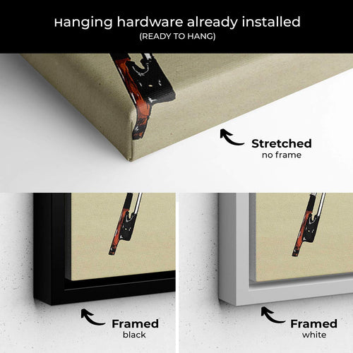 Brown Watercolor Violin Wall Art Canvas 9927