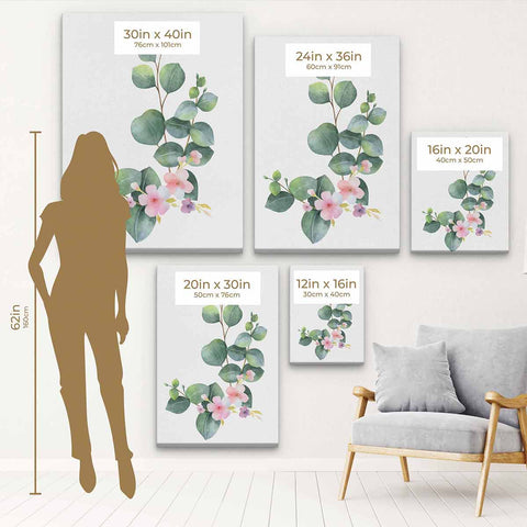 Green Watercolor bouquet Wall Art Canvas 6680