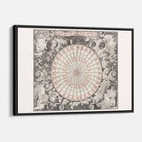 Grey Wind map Wall Art Canvas 1323