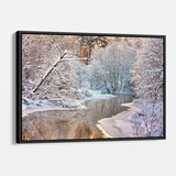 Multi Color Winter River Wall Art Canvas 6173