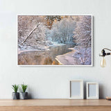 Multi Color Winter River Wall Art Canvas 6173